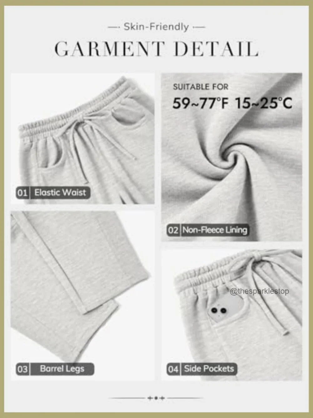 Barrel Sweatpants Women Wide Leg Baggy Lounge Pants with Pockets - Picture 6 of 7